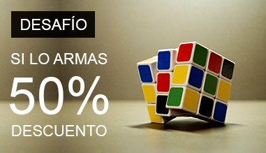 50% si armas el cubo en la tienda